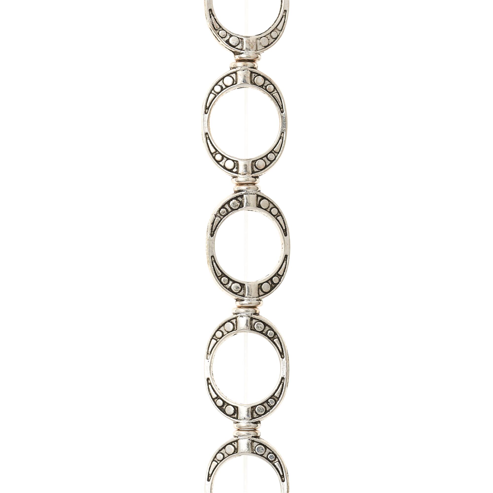 Silver Small Frame Metal Beads, 14mm by Bead Landing™